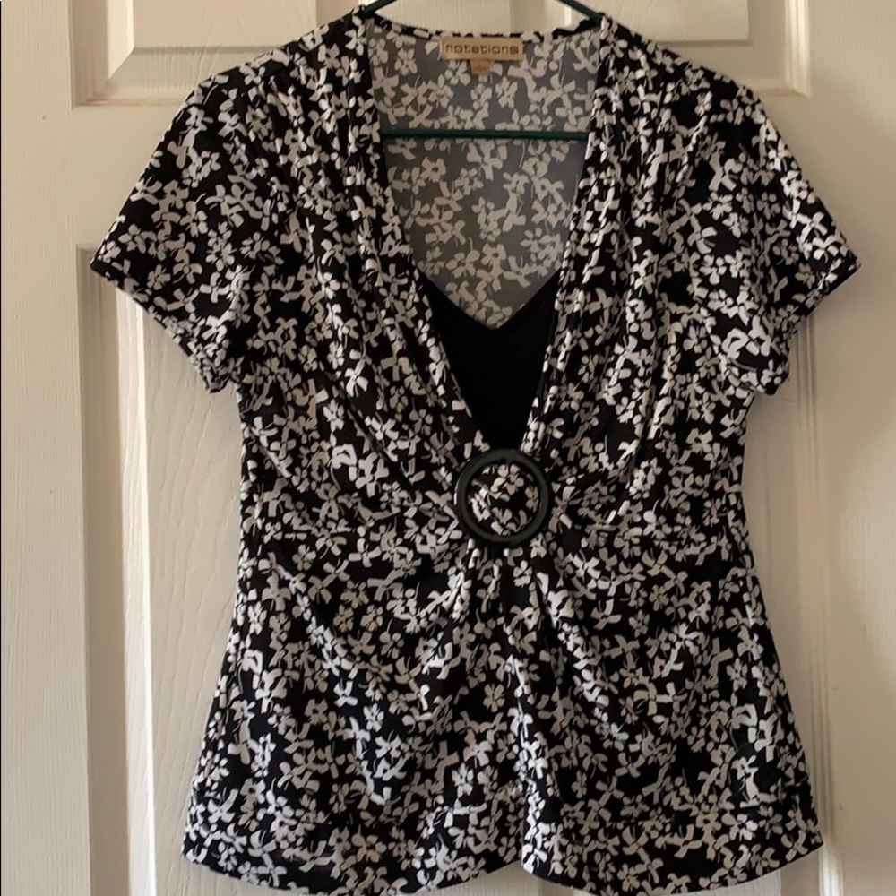 Black and white blouse